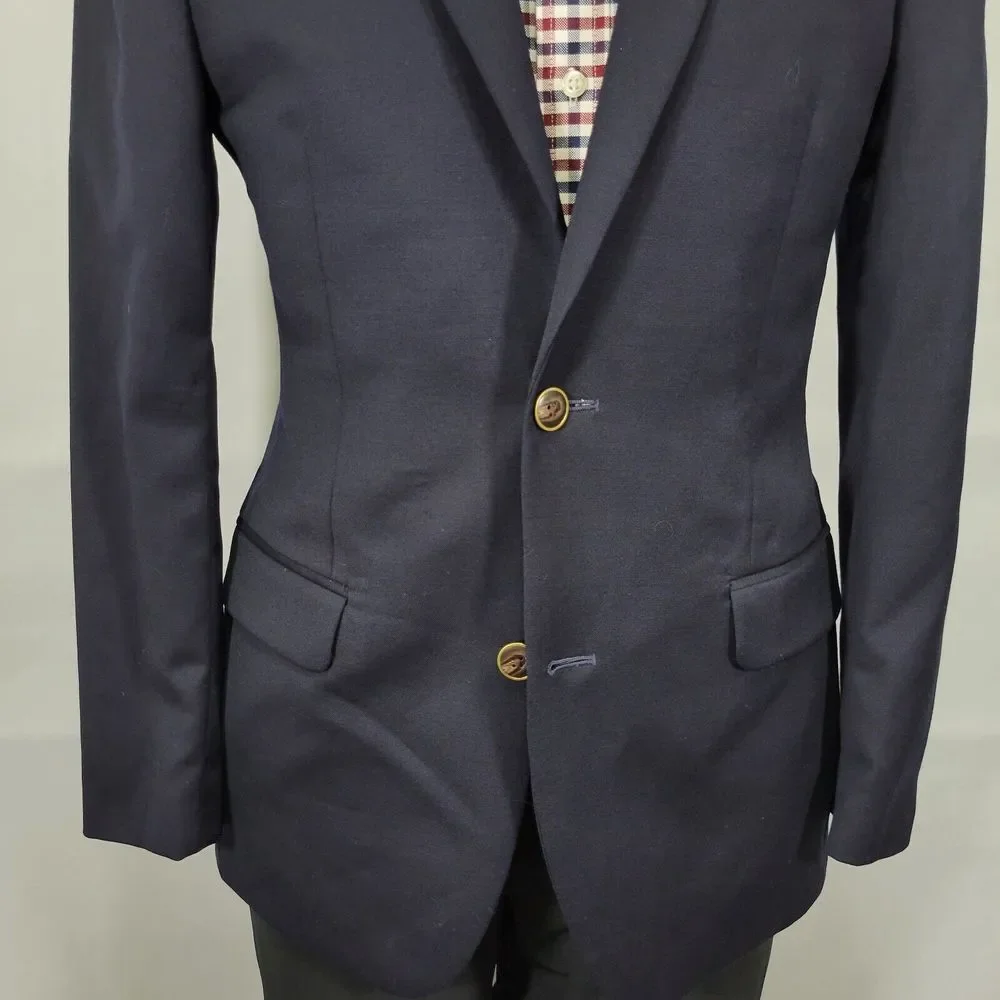 Joseph‎ Feiss Men's Sport Coat Blazer Two Button Navy Blue Twill Classic Fit 37R